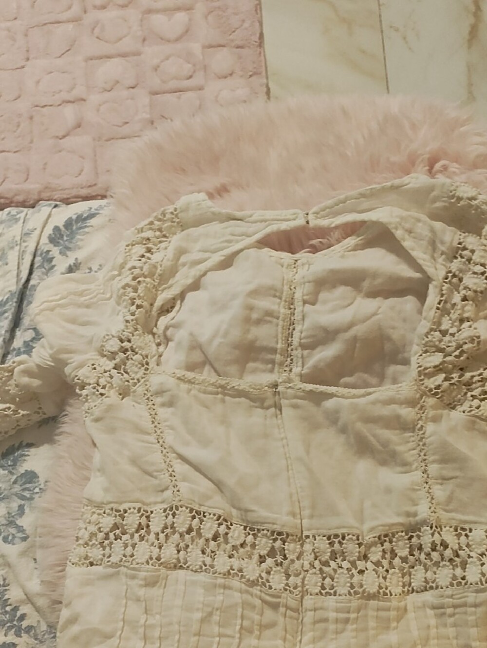 RAGA Cream Cotton Dress with Crochet Lace Trim - Picture 7 of 7